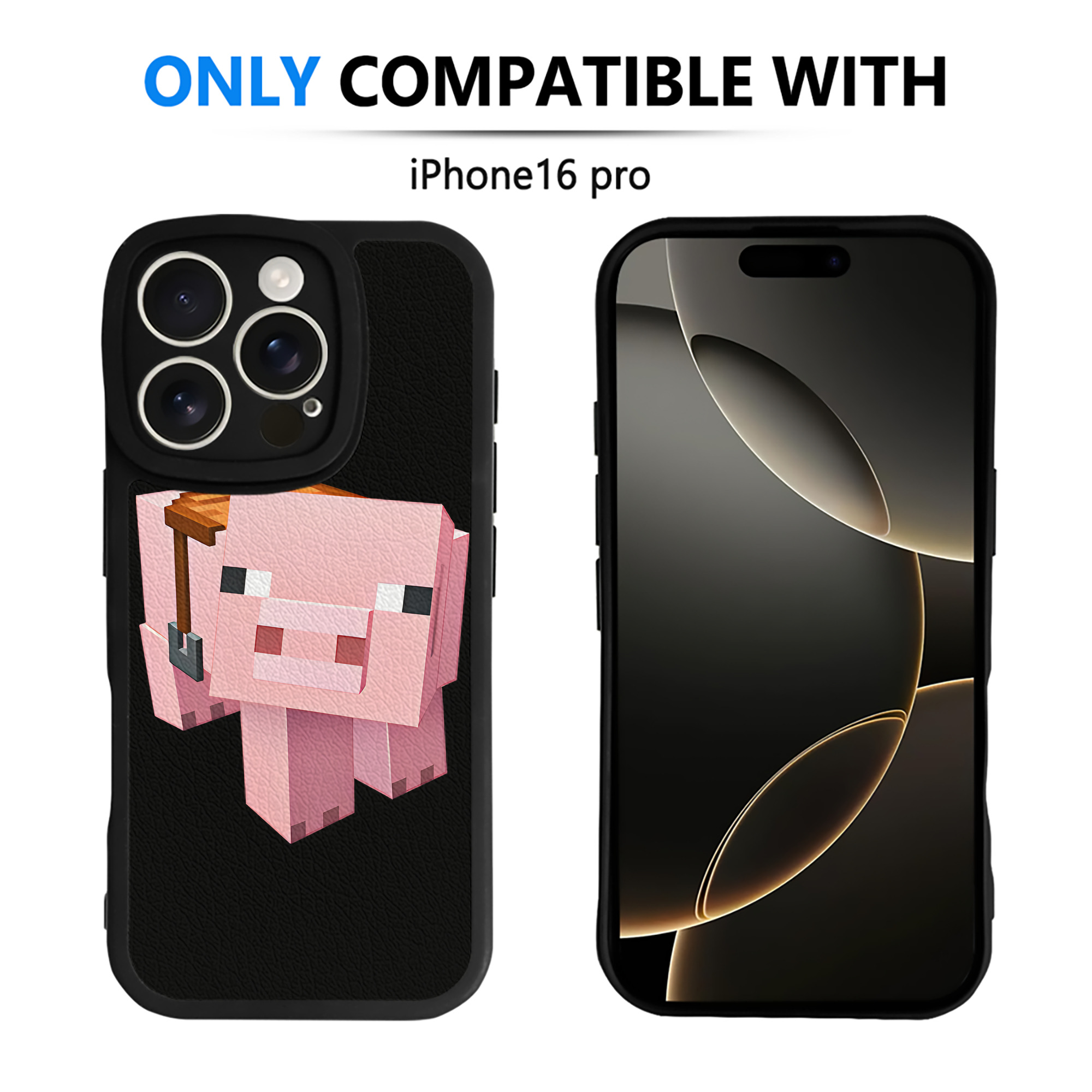 （画像用） マインクラフト ブロックの世界 Minecraft MC Block world 【iPhone 16シリーズ対応】シリコンスマホケース（レザー調） 材質：シリコン